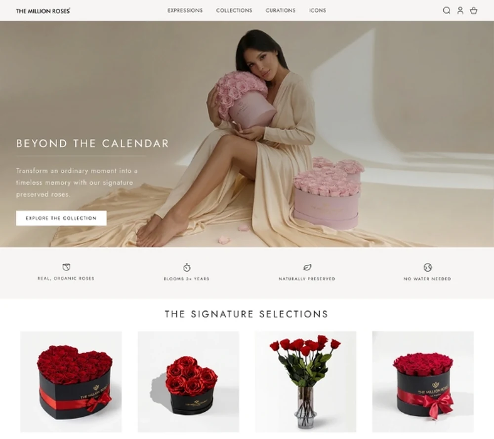 The Million Roses — website preview